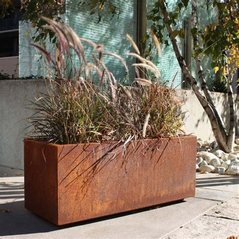 veradek metallic series long box planter corten steel|veradek metallic series span planter.